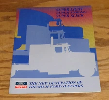 Original 1990 Ford Sleeper Semi Truck Sales Brochure Portfolio w/ 7 Plates