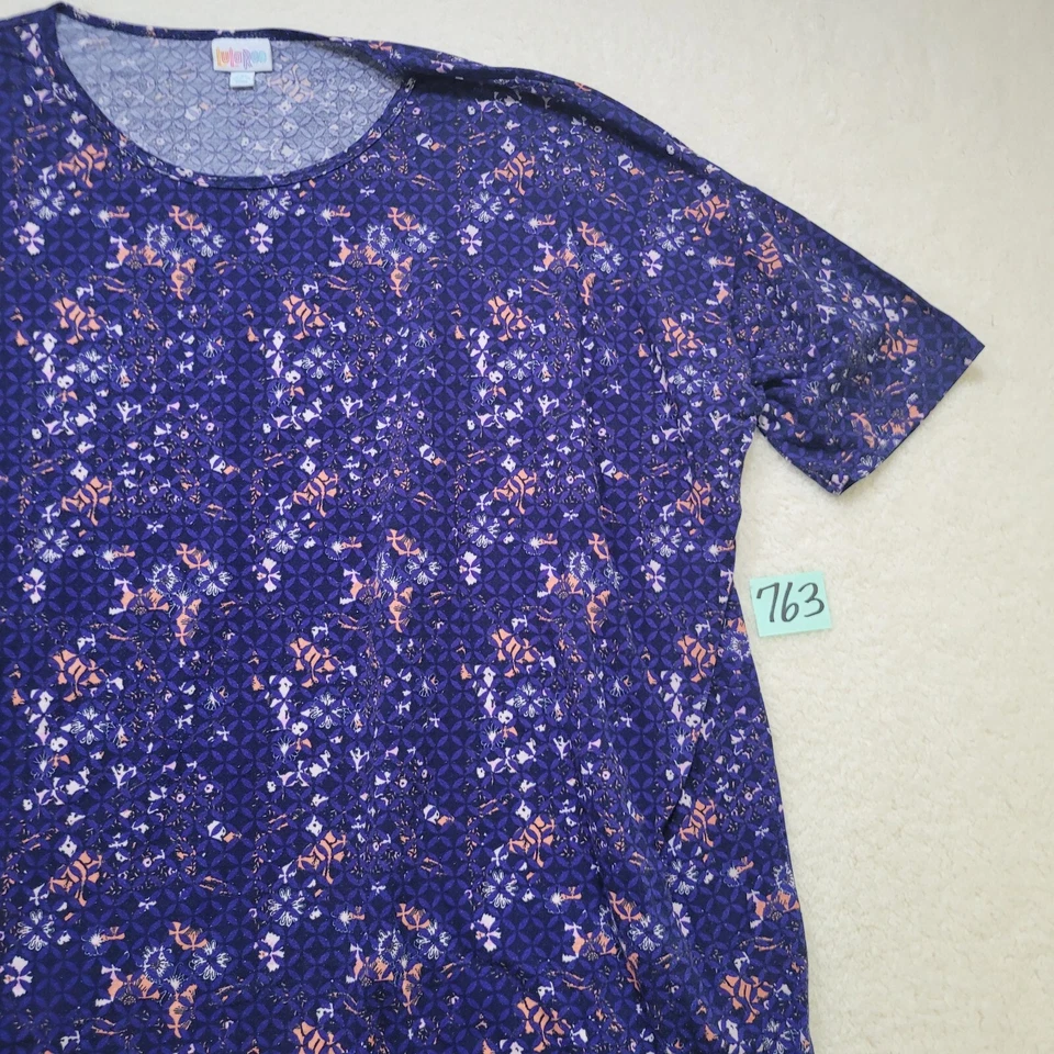Blusa Camisa Para Mujer Lularoe Top Talla 2XL Azul Melocotón Talla Grande XXL Usada Foto 4 de 4