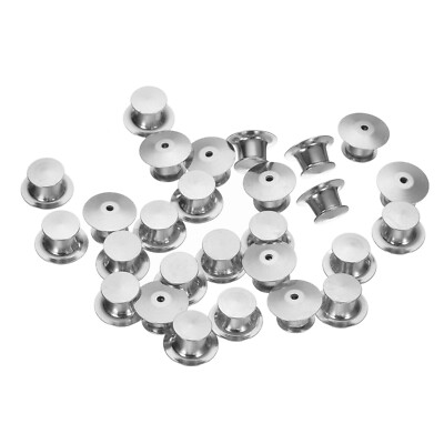 20pcs Metal Pin Backs Spring Loaded Pin keepers Locking Pin Keepers, Silver Tone
