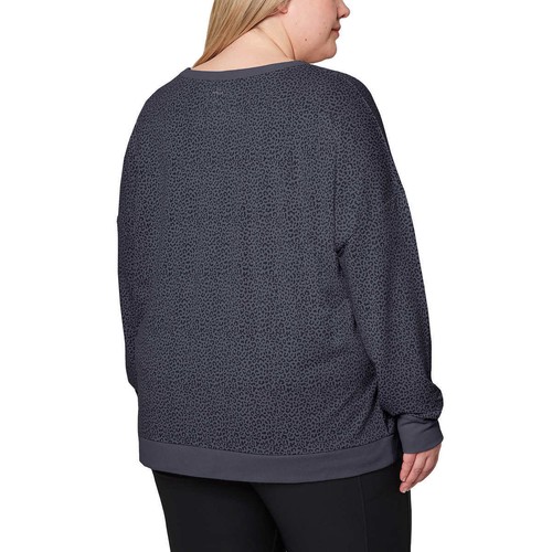 Neu mit Etikett Mondetta Sweatshirt Leopardenmuster weich feuchtigkeitsableitend lockere Passform Oberteil S-3X - Bild 11 von 17