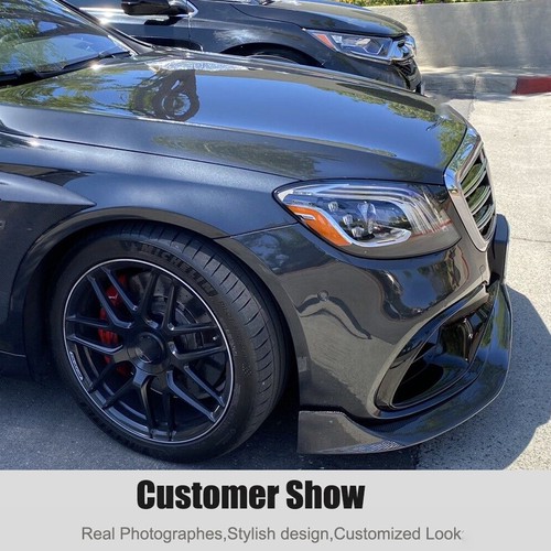 For Mercedes Benz W222 S63 S65 2018-20 Real Carbon Front Bumper Lip Spoiler - Picture 7 of 13