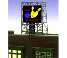 Miller Engineering ~ N or Z Scale ~ Bowling Rooftop Animated Billboard ~ 338955