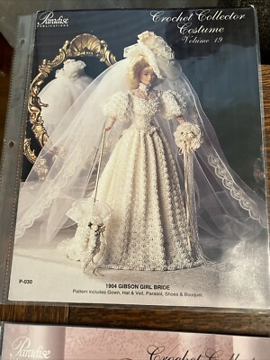 6 Paradise Publications Crochet Bridal Barbie Fashion Doll