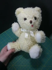 Vintage Eden Toys Inc Teddy Bear Rattle Chime Plush 9" Creme Stuffed Animal 