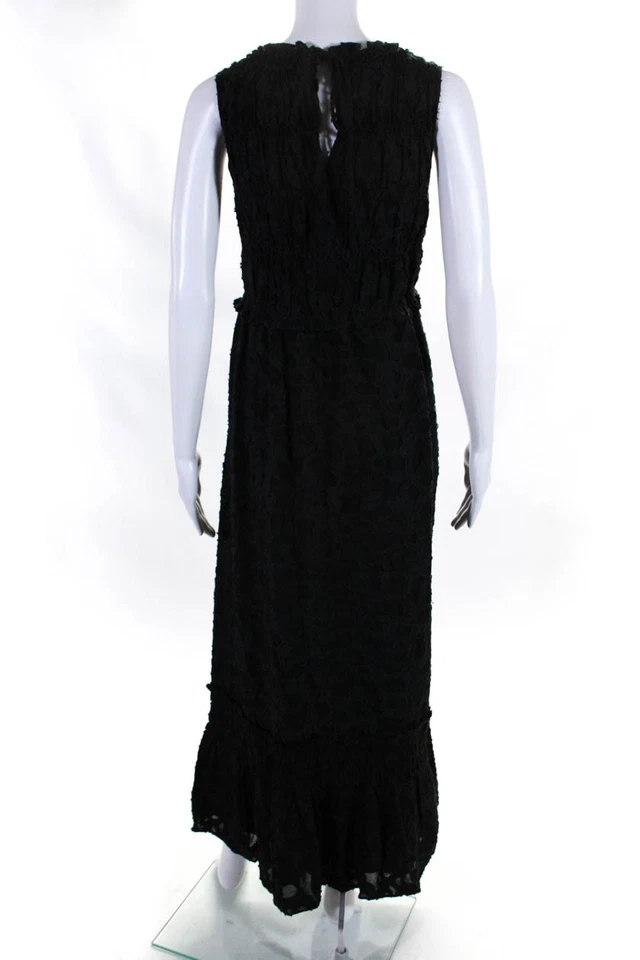 Vestido recto Club Monaco para mujer sin mangas cuello redondo largo completo negro talla 10 Foto 3 de 4