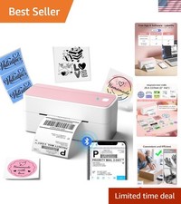 Portable Pink Bluetooth Thermal Label Printer 241BT, Ideal for Shipping Packages