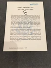Genuine GSA Certificate Card for Black Box 1883 Carson City Morgan Silver Dollar