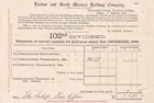 LONDON & SOUTH WESTERN RAILWAY - DIVIDEND COUNTERFOIL - 1889