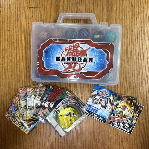 New ListingLot of 17 Vintage Bakugan Battle Brawlers with Carrying Case w/ 35 Cards Lot