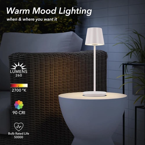 Mena Accent Rechargeable Table Lamp - 14.5" Pale Pink with USB-C & LED - Picture 3 of 7