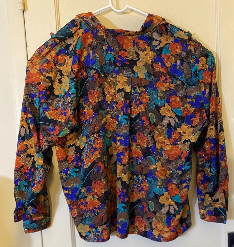 Blusa Chaqueta Top Vintage de Cali a Division of Carry Back Talla Limitada 18W Floral Foto 3 de 4