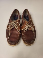 Chaps Boat Shoes Mens Size 9.5 Brown Leather