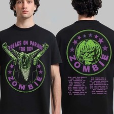 New Sale Rob Zombie Freaks On Parade Tour 2026 Concert Black T Shirt Unisex Tee