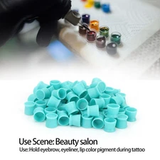 300pcs Disposable Tattoo Pigment Cup Soft Silicone Holder For Eyebrow Lip Eyes