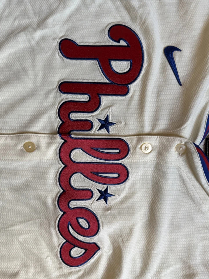 Nike MLB Authentic On-Field Bryce Harper Phillies Jersey – Size 44 – Cream Alt - Image 3 of 4
