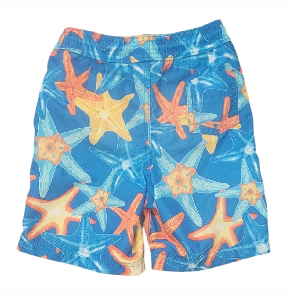 Lands End Boys Starfish Pattern Swim Trunks - Image 3 of 4