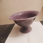 Vintage Cambridge Glass Heliotrope Purple Milk Glass Pedestal Bowl