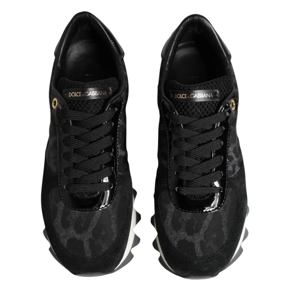 DOLCE & GABBANA Shoes Black Gray Leopard Low Top Sneakers EU36.5 / US6 560usd - Image 3 of 4