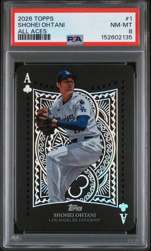 2026 Topps Shohei Ohtani ALL ACES #1 *POP 3* Rarer than CASE HIT! PSA 8 NM-MINT