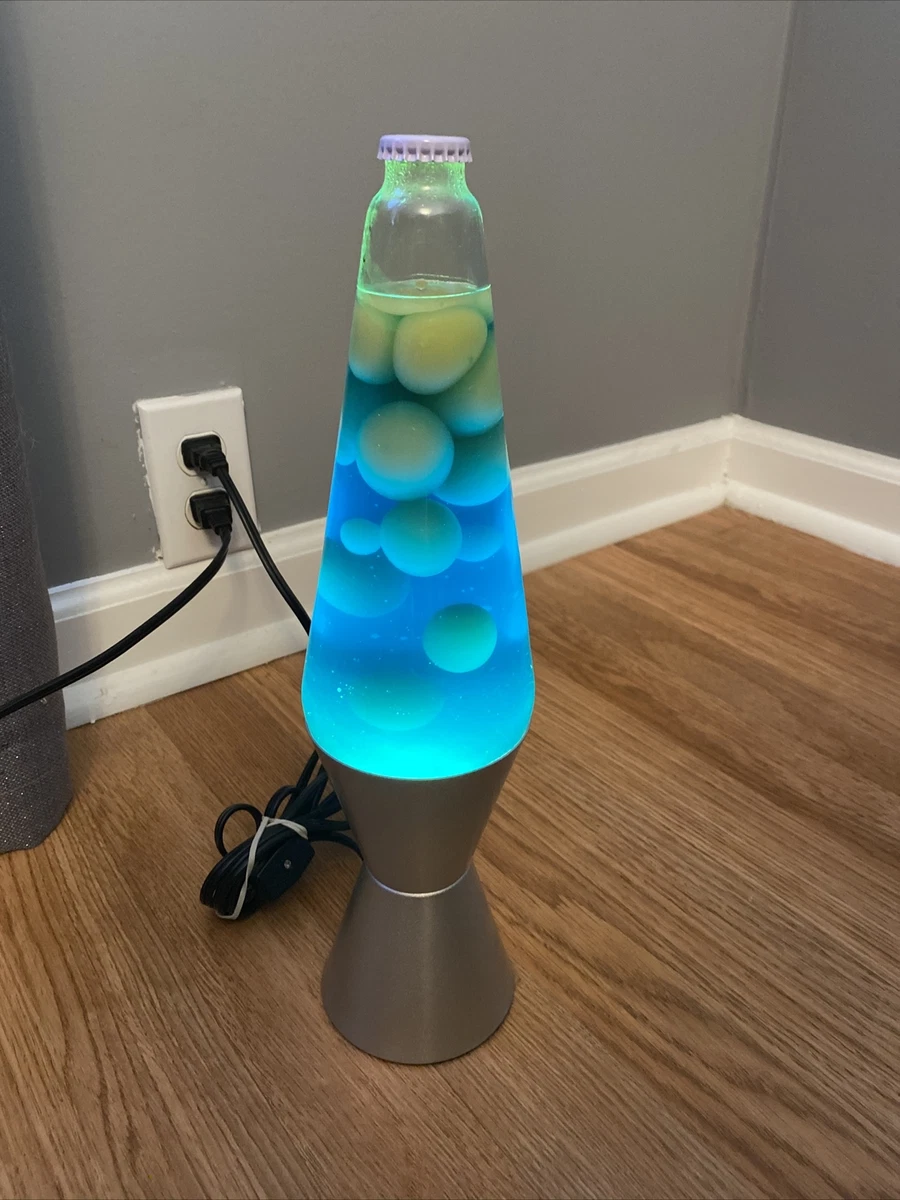 Vintage 90s Haggerty 16.5 Original Blue Lava Lite Lamp w Blue Turquoise Liquid
