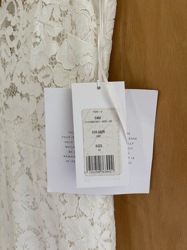 Boho wedding dress, vintage, lace, Retro , cotton-touch fabric, Size 12, New - Picture 22 of 23