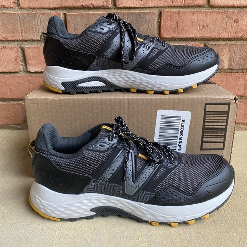 New Balance 410v8 Trail Running Shoes Men’s Size 8 D Black Grey Yellow MT410LG8 - Picture 3 of 11