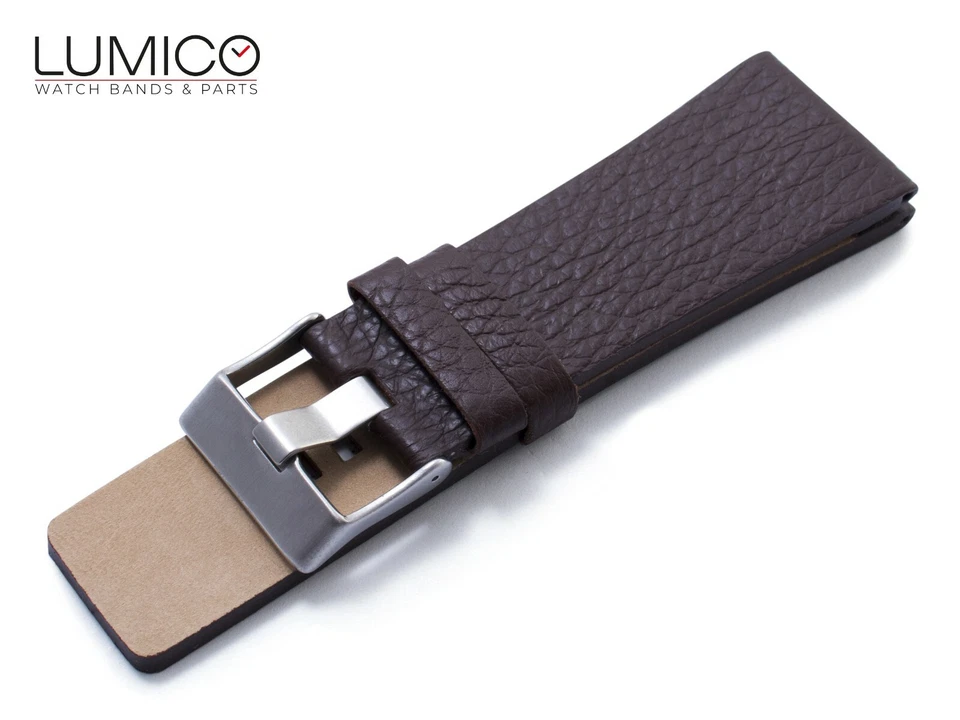 Para reloj diesel marrón oscuro correa de cuero genuino hebilla/cierre para hombre 32 mm Foto 4 de 4