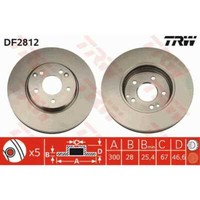 TRW 2X Bremsscheibe Vorne 300 BelüFtet FüR Mercedes-Benz SLK R171 R170