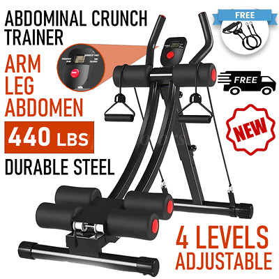 Foldable Ab Machine, Ab Workout Equipment Abdominal Trainer Fitness LCD Monitor