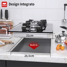 Fornello A Gas 2 Fuochi – Smaltato, 4.5 KW, Con Tubo E Regolatore – 49x30 Cm