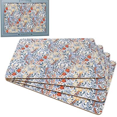 4er Set Tischsets William Morris goldene Lilie Esstisch Esstisch Esstisch Platzmatten