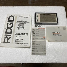Ridgid Table Saw Md TS2424  Manual & VCR Tape Sealed RTS-34