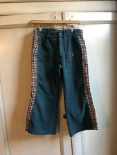 Vintage 1970s Green Corduroy Women  s Cropped/ FlaredPants