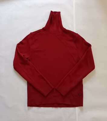 Vintage MOSCHINO JEANS UOMO Sz S Wool Sweater Made in Italy Turtleneck Red  Rare