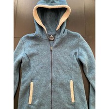 Kuhl Apres Hooded Fleece Jacket Girls Med 10 Blue Cozy Outdoor Zip-Up Hoodie