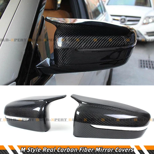 FOR 17-23 BMW G30 G20 G11 G12 M STYLE CARBON FIBER SIDE MIRROR COVER CAP OVERLAY