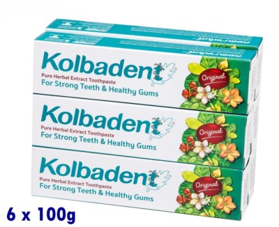 Kolbadent Toothpaste Pure Natural Extract Strong Teeth Healthy Gums, 6 x 100g.