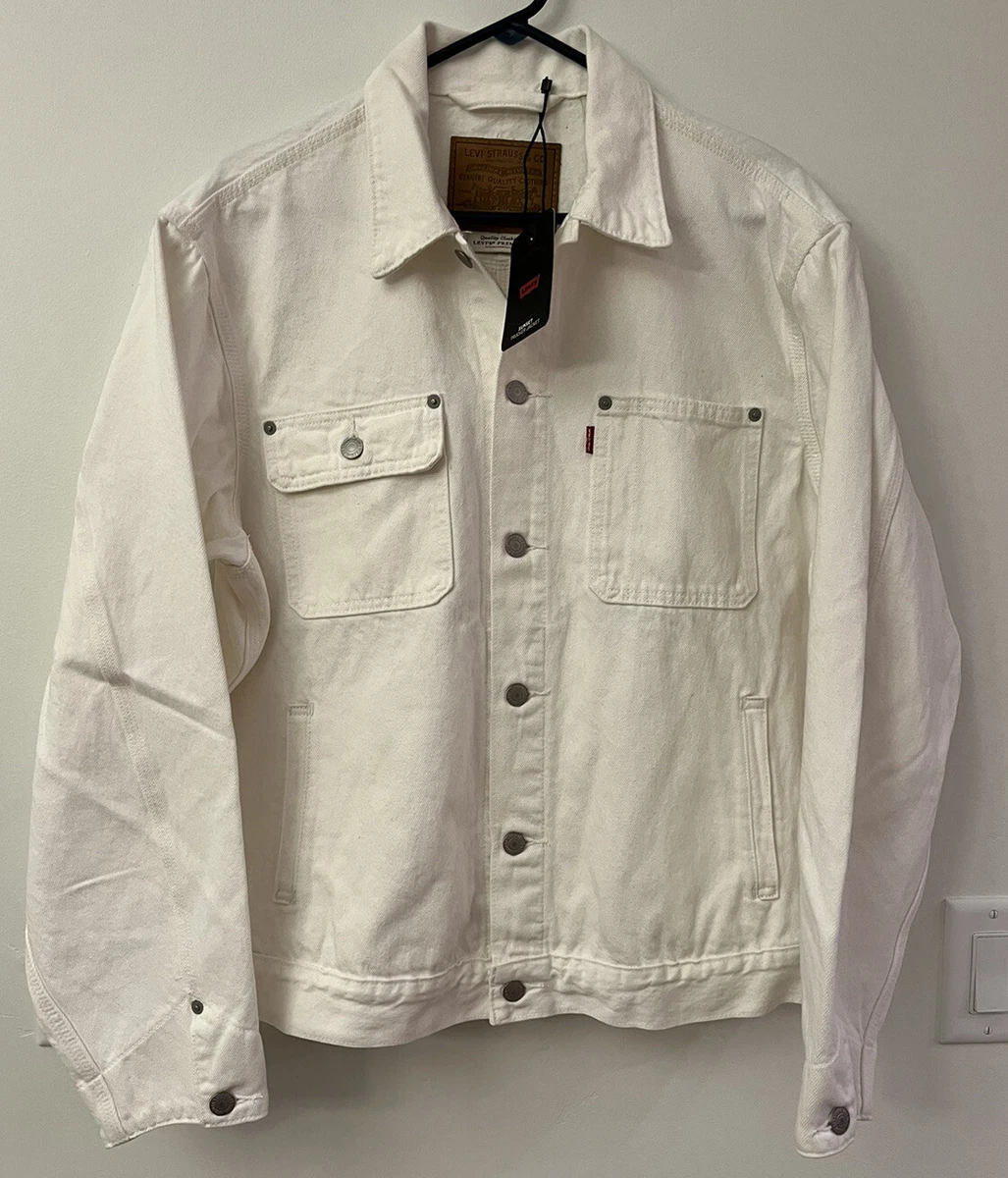 Levi s Sunset Denim Trucker Jacket White Button Size Medium