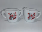 Vintage Fire King Primrose Milk Glass Creamer & Sugar Bowl