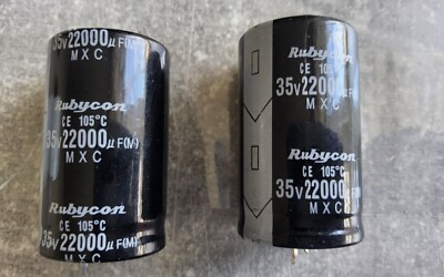 2 Stück Rubycon ELKO 22000uF 35V Elektrolytkondensator Snap-In
