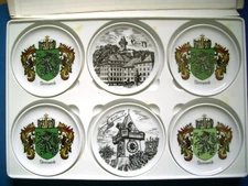 Vintage 60s Furstenberg Porcelain Coaster Set Steiermark Gras Hassenpflug Vienna