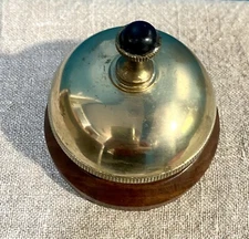 1990s BOMBAY Company BRASS Wood Desktop BELL Hotel Dinner Bedside Service