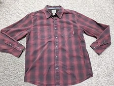 Horny Toad XL Red Black Plaid Flannel Button Long Sleeve Organic Cotton India