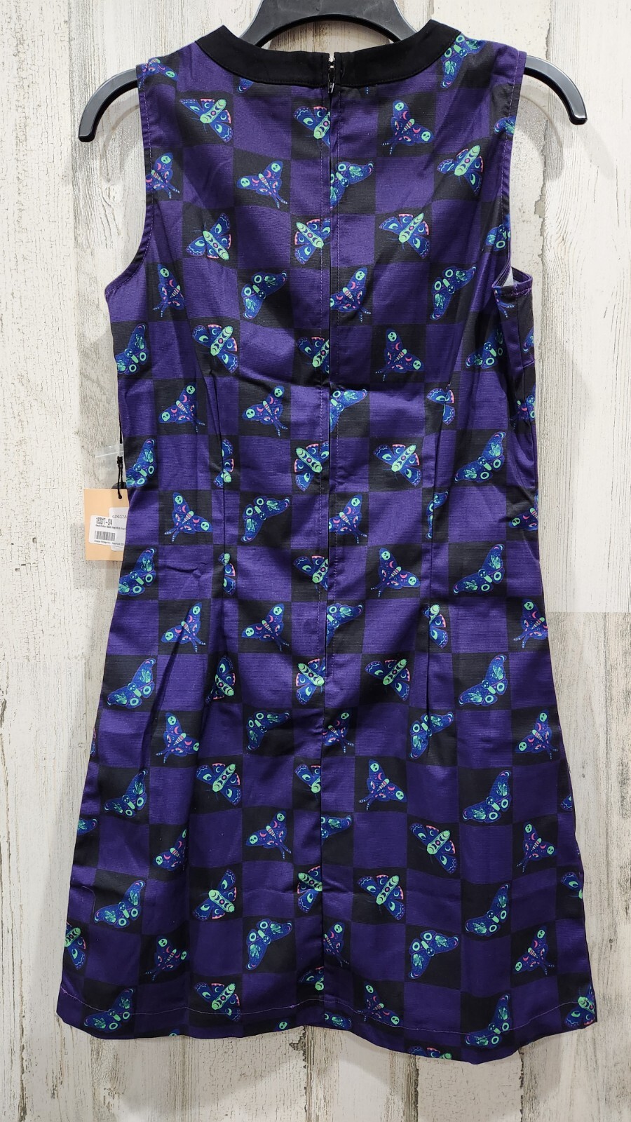 SMAK PARLOUR Death Head Moth 1960's Shift Dress Purple & Black Size SMALL**NWT**