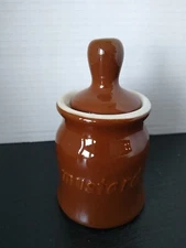HALL China 262 Jar Mustard Stoneware Brown Diner Style Dish