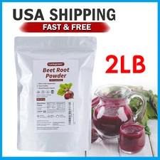 2 LB Organic Beet Root Powder Raw Non GMO Pure Beta Vulgaris Nitric Oxide Booste