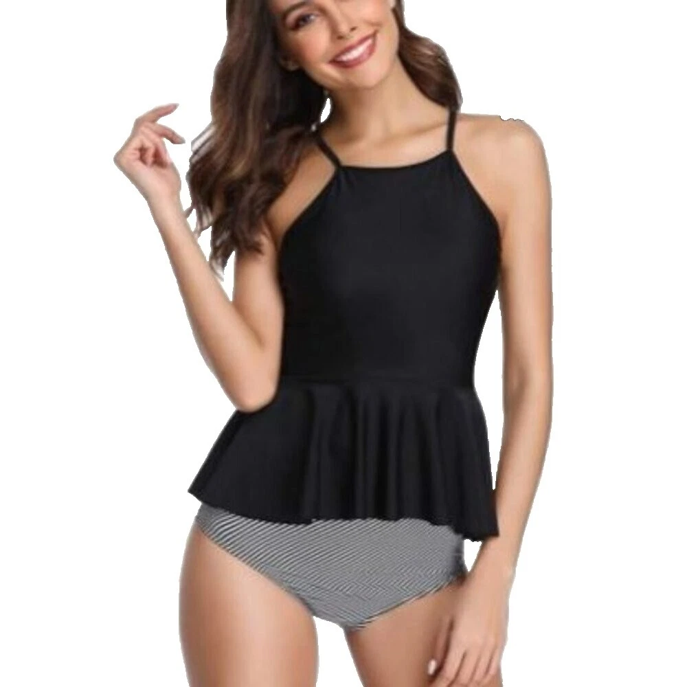 Polyester Black Top Swimwear for Women