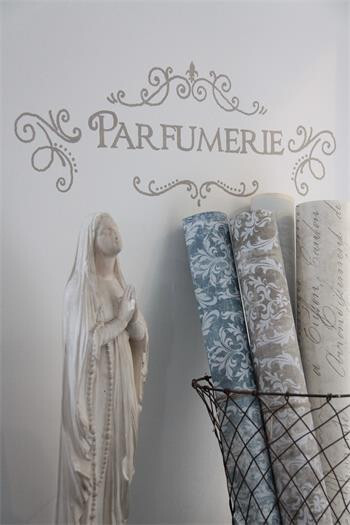 Vintage Schablone Parfumerie Wandtattoo Shabby Chic Folie Dekoration 56X20,5Cm-image