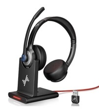 Wireless Headset with AI Noise Cancelling Microphone Bluetooth Headset -...