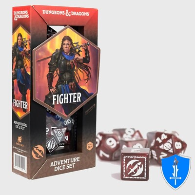 Fighter Class Dice - Set of 14 Red - Sirius Adventure Dice D&D RPG